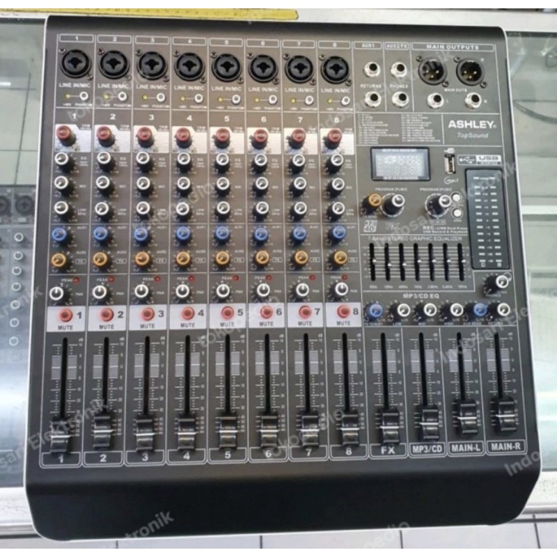 Power Mixer Ashley topsound 8 channel original bluthut