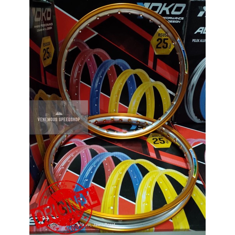 Velg Alumunium Yoko Two Tone Gold/Silver 160x17 Original Made In Thailand