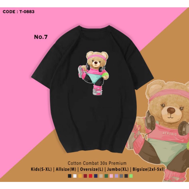 KAOS BERUANG CEWE LUCU/TSHIRT BEAR KATUN PREMIUM/TSHIRT BEAR GIRL