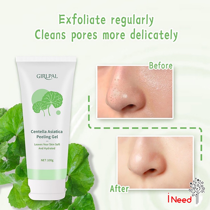 (INEED) [BPOM] GIRLPAL Centella Asiatica Peeling Gel - Aloe Vera Gel - CHARCOAL 100GR