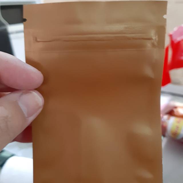 8x12 MIN 100 Pcs kantong plastik kemasan warna emas ziplock alumunium klip /Kemasan Masker/UMKM