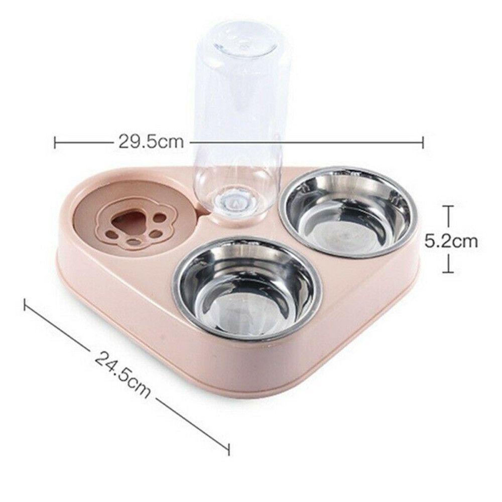 Solighter Dog Bowl Fashion Mangkuk Ganda Mangkok Kucing Otomatis