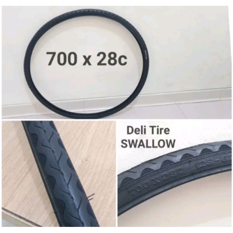 Ban Luar Size Ukuran 700 x 28 c . Tire 700c x 28c Swallow Deli Tire Balap Road Bike Fixie