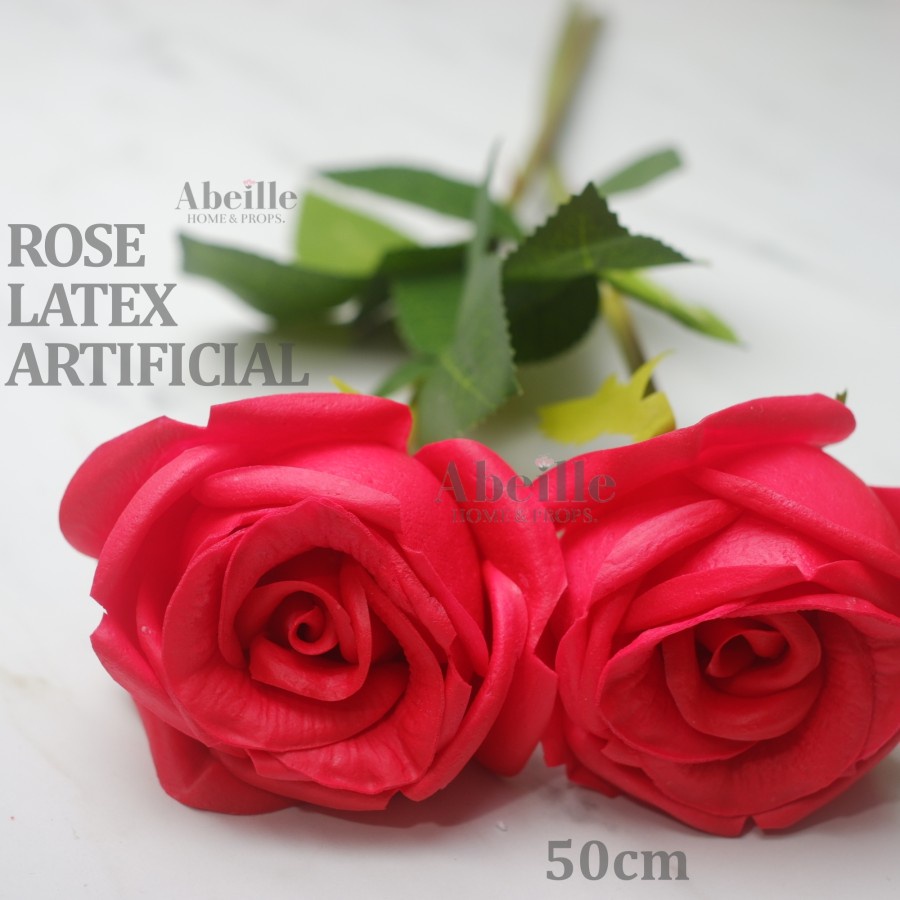 BUNGA MAWAR PALSU LATEX ROSE ARTIFICIAL