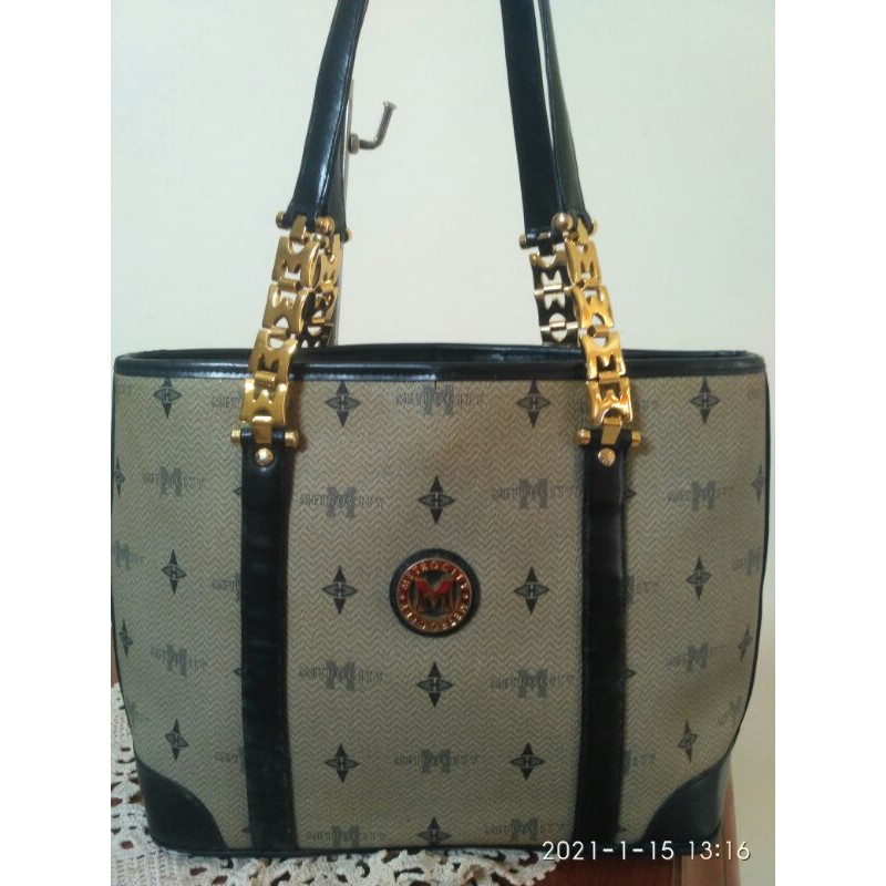 metro city tote kulit corak (preloved(