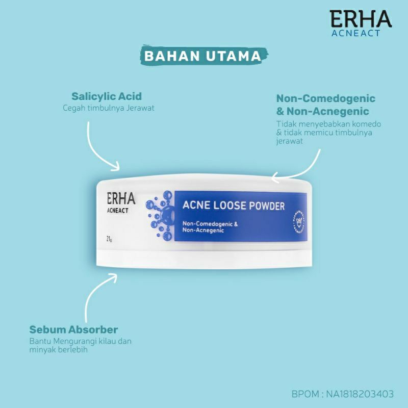 ERHA AcneAct Acne Loose Powder 21gr Bedak Tabur Kulit Berjerawat Non Comedogenic