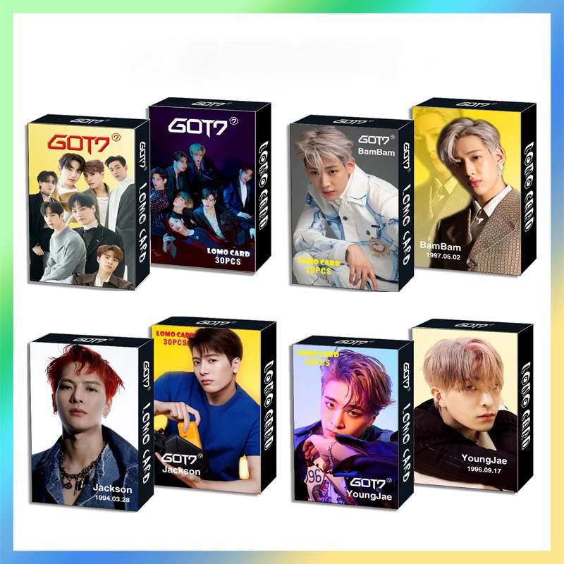 30pcs / Box Kartu Pos Lomo Foto Kpop GOT7 Jackson IVE Untuk Fans