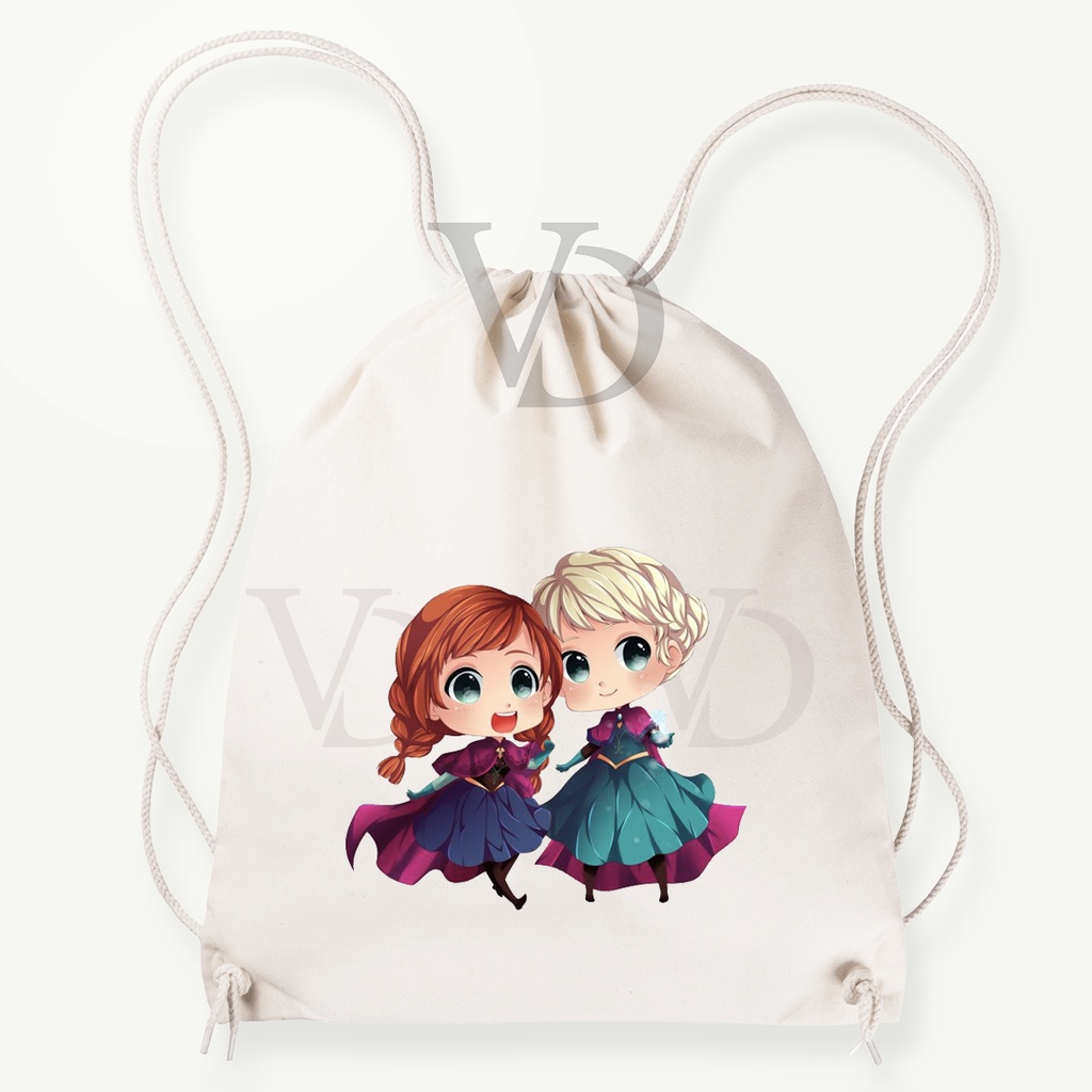 tote bag kanvas disney / totebag canvas frozen / tas anak lucu / tas elsa anna