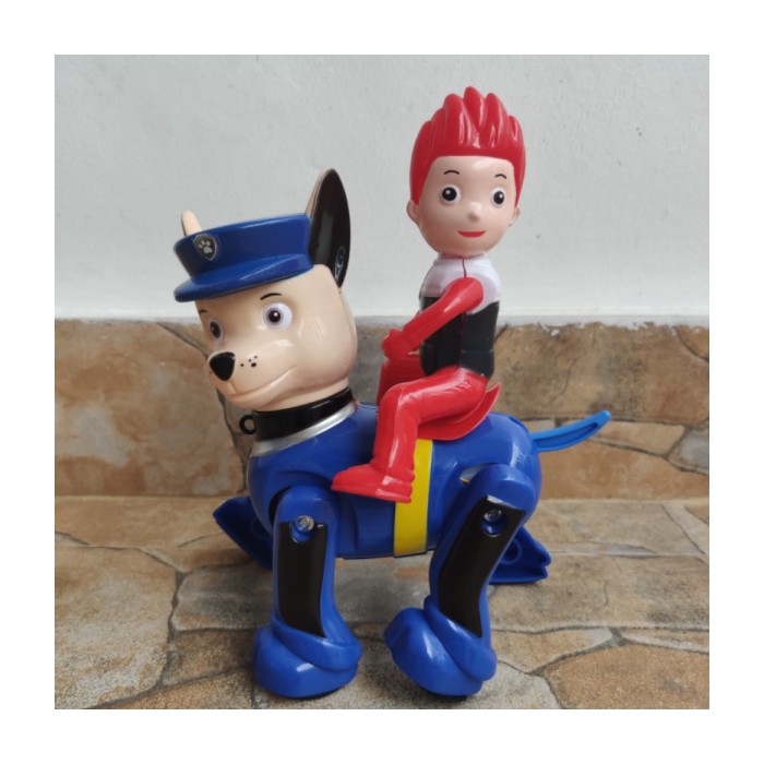 Dijual Mainan Paw Patrol CHASE dan MARSHALL BERLAMPU BERMUSIK BERJALAN - Biru Berkualitas