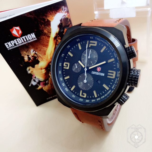 Jam tangan Expedition 6356 Black Rose Gold Pria