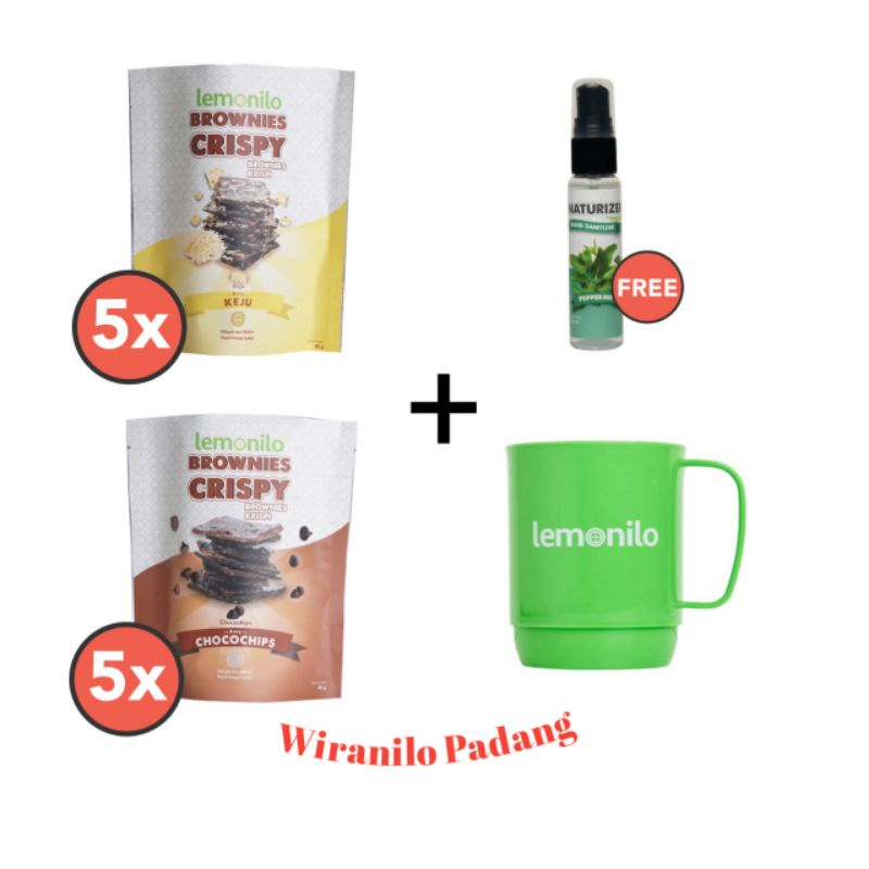 

Paket Brownies 10 Pcs Gratis Hand Sanitizer Peppermint & Mug Lemonilo - Wiranilo Padang