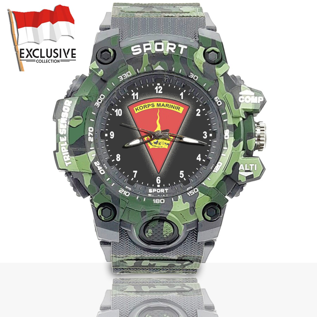 (Exclusive) Jam Tangan MARINIR - TNI Loreng Army | Motif 2