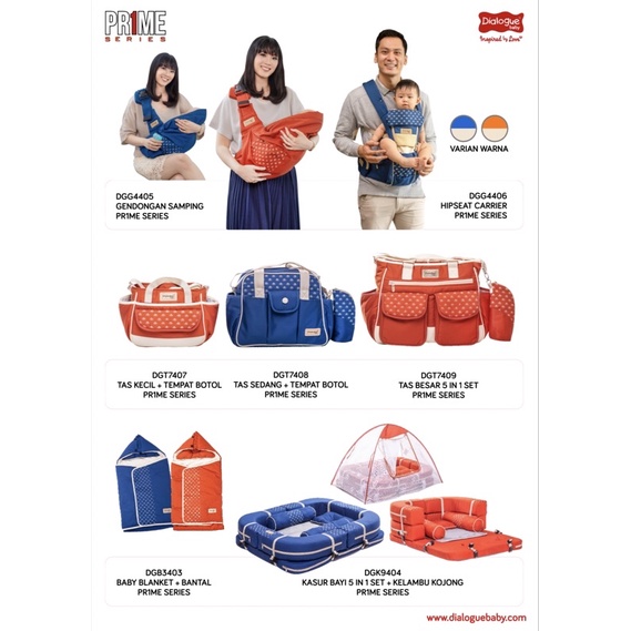 Dialogue Tas Besar 5 in 1 Set PRIME SERIES - Tas perlengkapan bayi DGT 7409