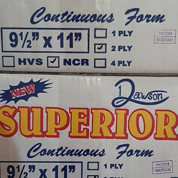 

Kertas Continues Form Superior 9,5 X 11 2Ply Utuh