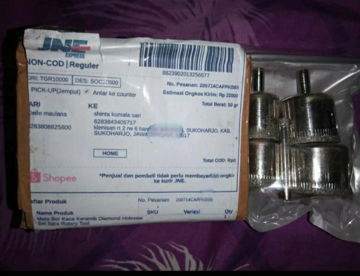 Mata Bor Kaca Keramik Diamond Holesaw Set 5pcs Rotary Tool