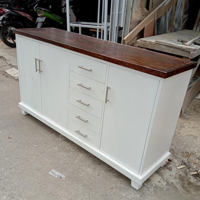 buffet kayu jati belanda 3pintu dan 5laci