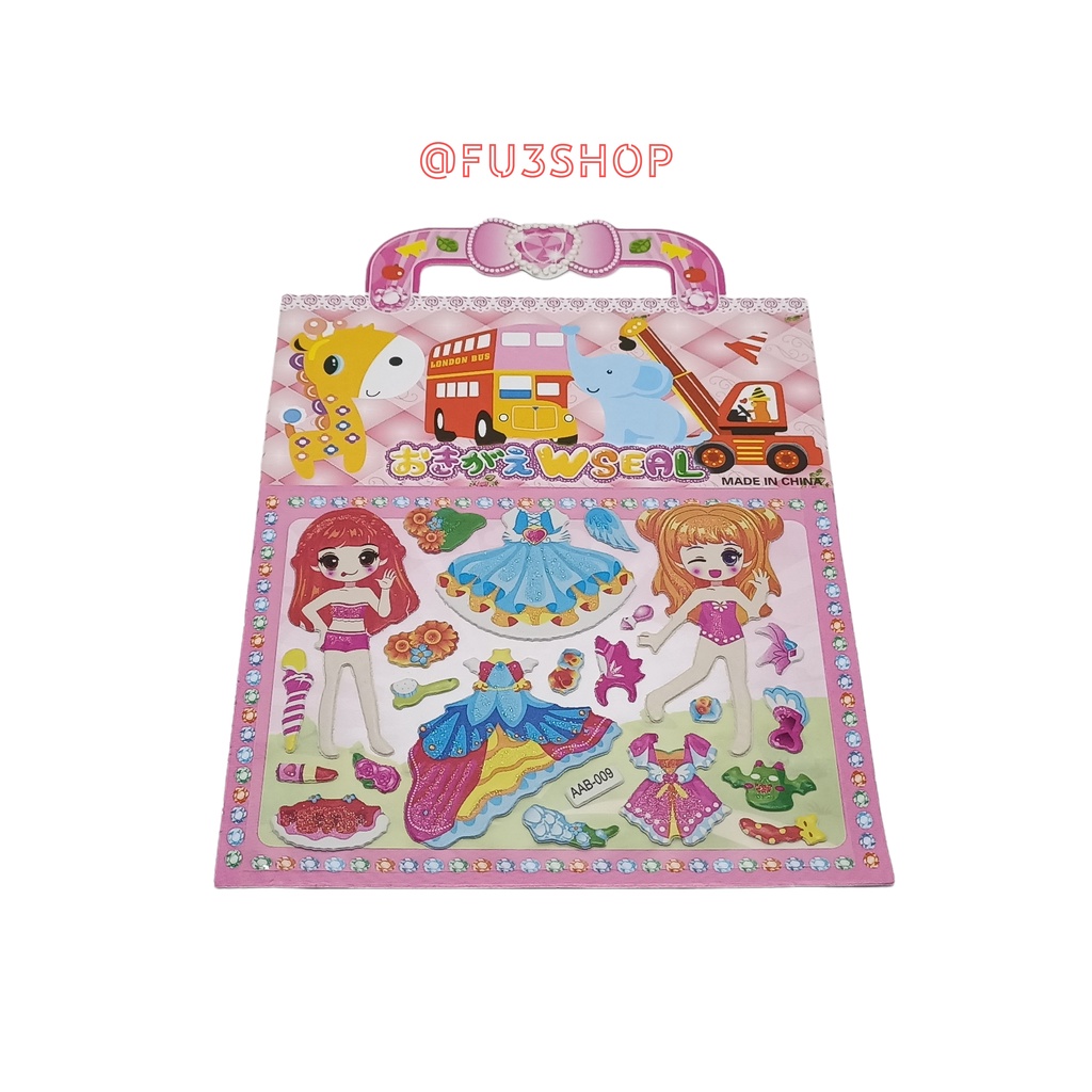 [5 lembar] sticker baju bongkar pasang tempel mainan anak