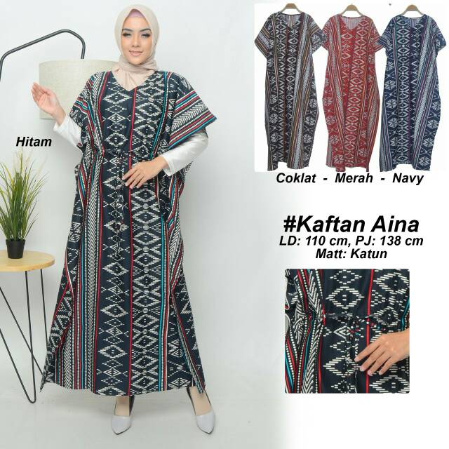 Aina Kaftan tali serut model bangkok motif batik tribal