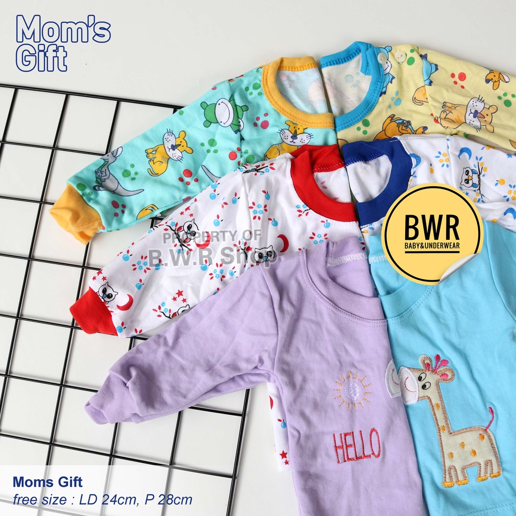 [ 3pc ] Oblong PANJANG Moms Gift Motif Random / Kaos Oblong Anak Bayi Newborn | Bwr