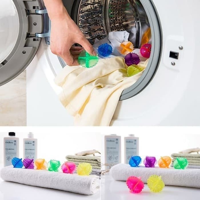 HUAN - Bola Karet Mesin Cuci Washing Laundry Ball Alat Bantu Pembersih Baju Bola Mesin Cuci