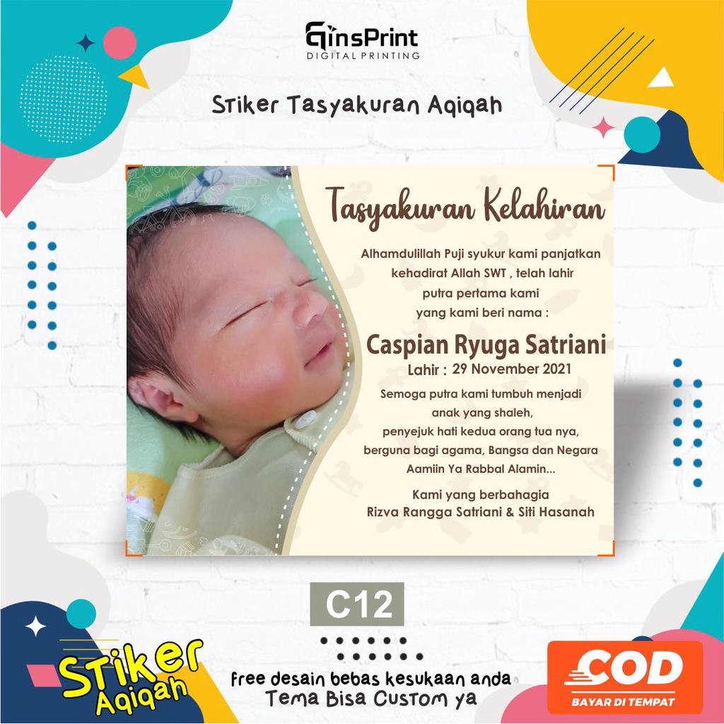 

stiker lahiran aqiqah -C12