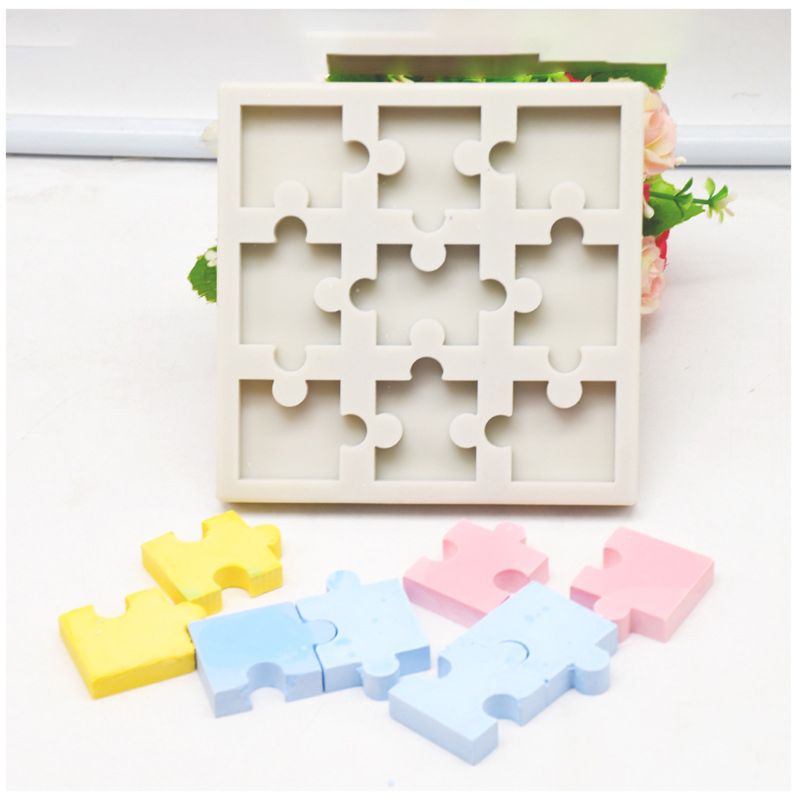 Siy Cetakan Resin Bentuk Puzzle Bahan Silikon Untuk Kerajinan Tangan