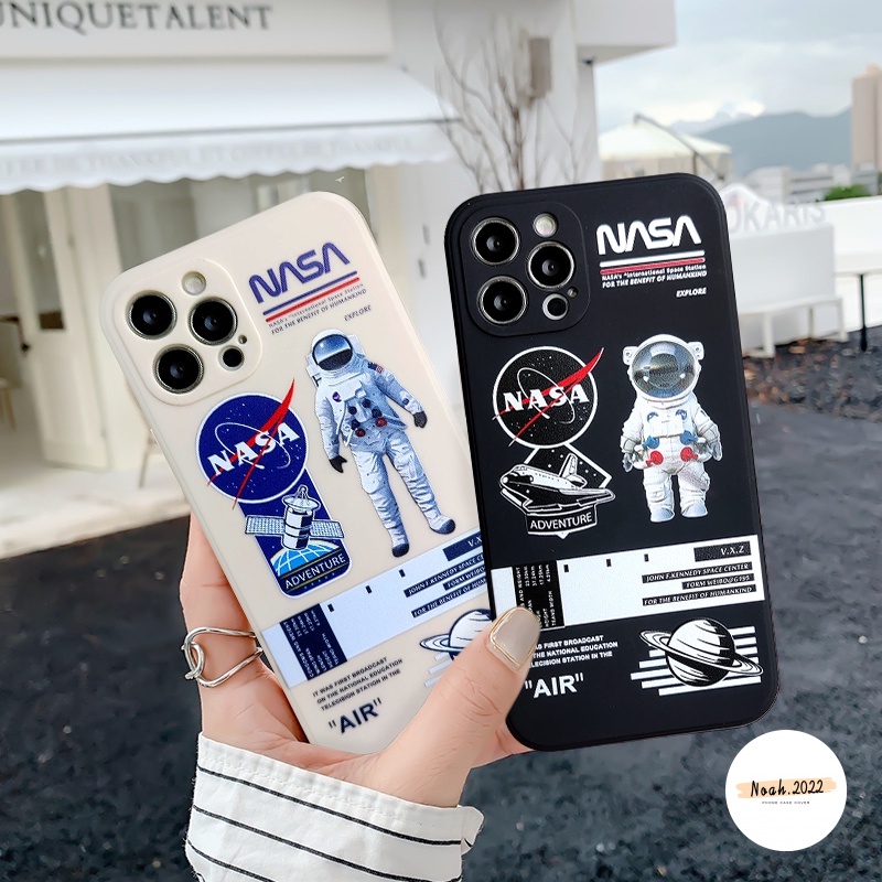 Soft Case TPU Motif NASA Astronot Untuk iPhone 13 12 11 Pro Max X Xs Max XR 8 7 Plus C25S A16 A74 C25 C12 C11 8 C20 Y11 Y12 Y5A Y53 A7S