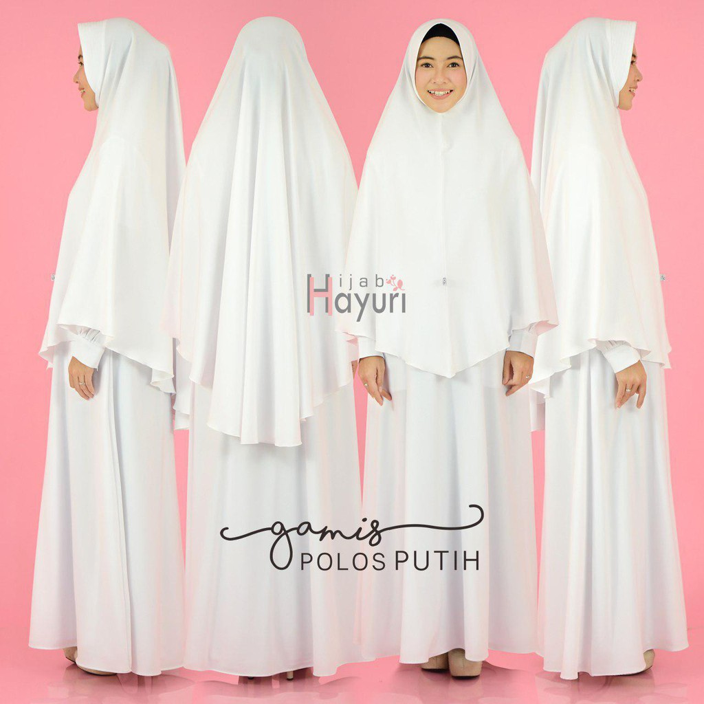 Hijab Hayuri Gamis Polos Putih