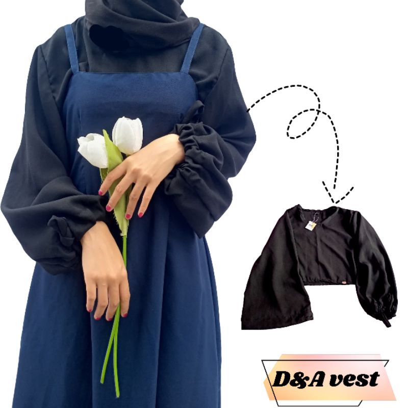 D&A Croptop Lengan Balon//atasan//blouse//wudhu friendly//style china//style Korea