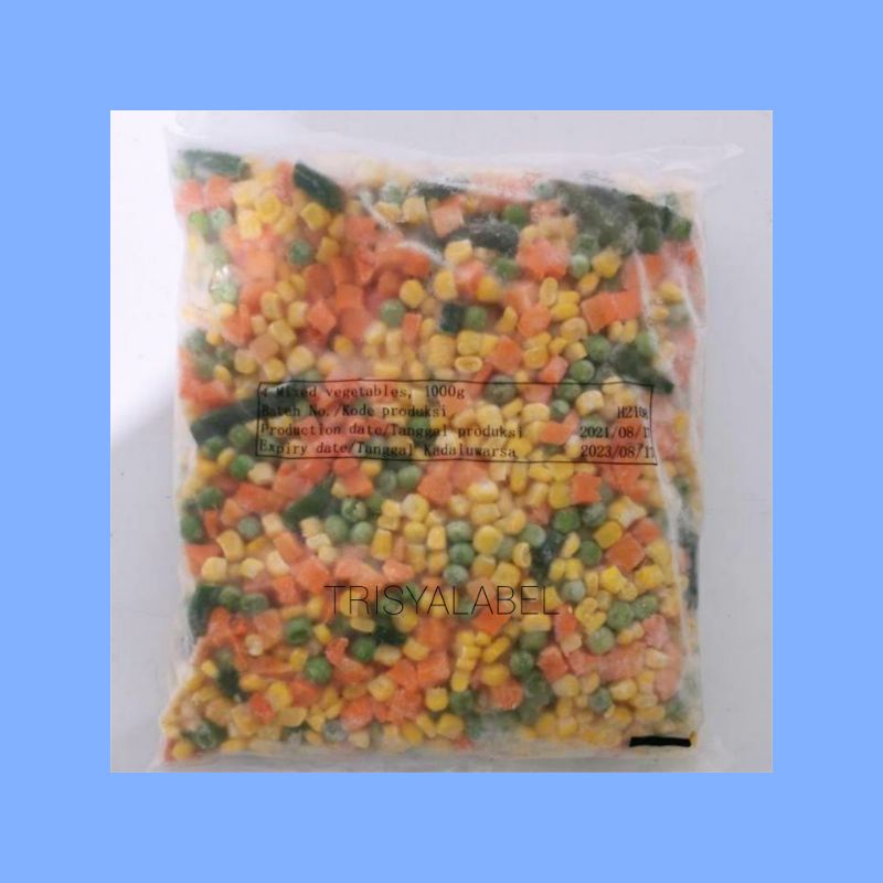 

1KG Mixed Vegetables (4 Ways) | Frozen Food | TRISYALABEL