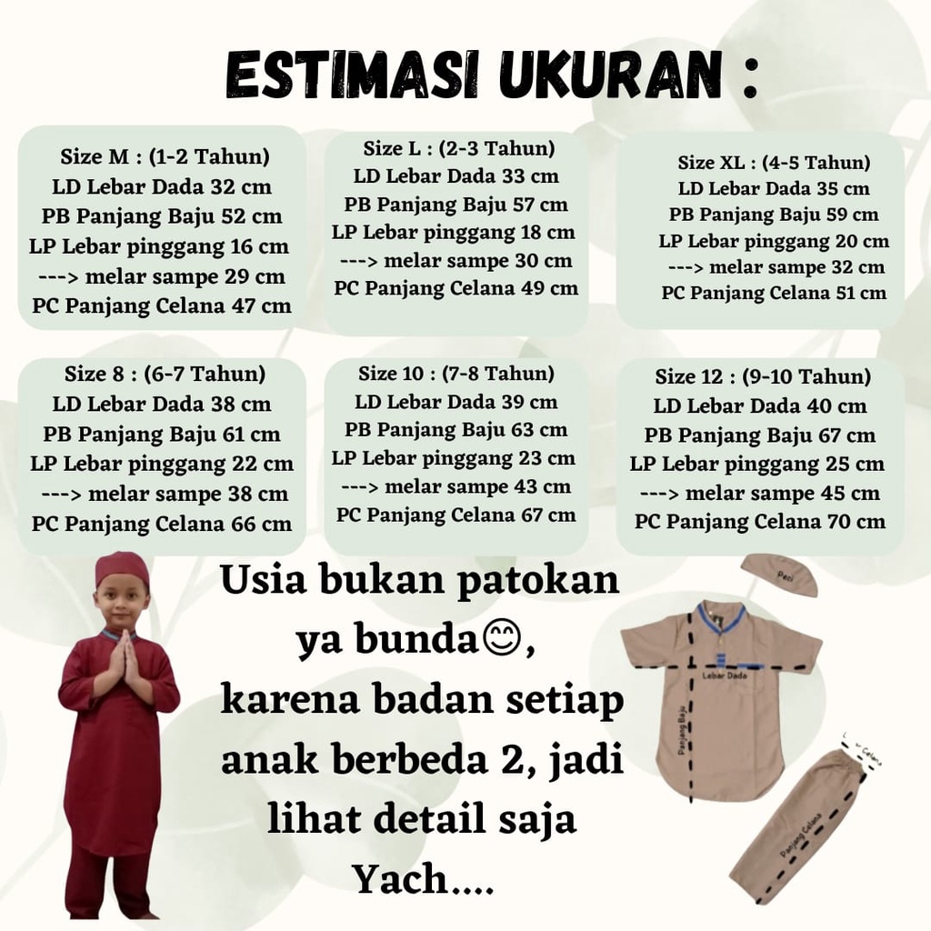 Baju Koko Anak Laki laki Umur 1 2 3 4 5 6 7 8 9 10 Tahun Setelan Koko Kurta Pakistan Kualitas Premium Kerkinian 2022