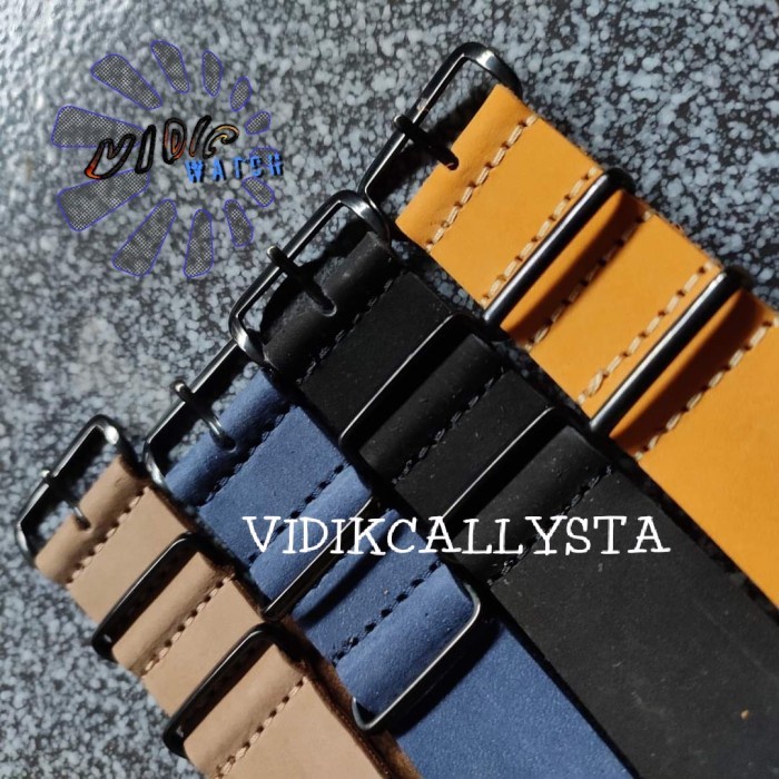 Tali jam Tangan Strap Zulu Nato 20mm 22mm Kulit Asli Classic 20 22