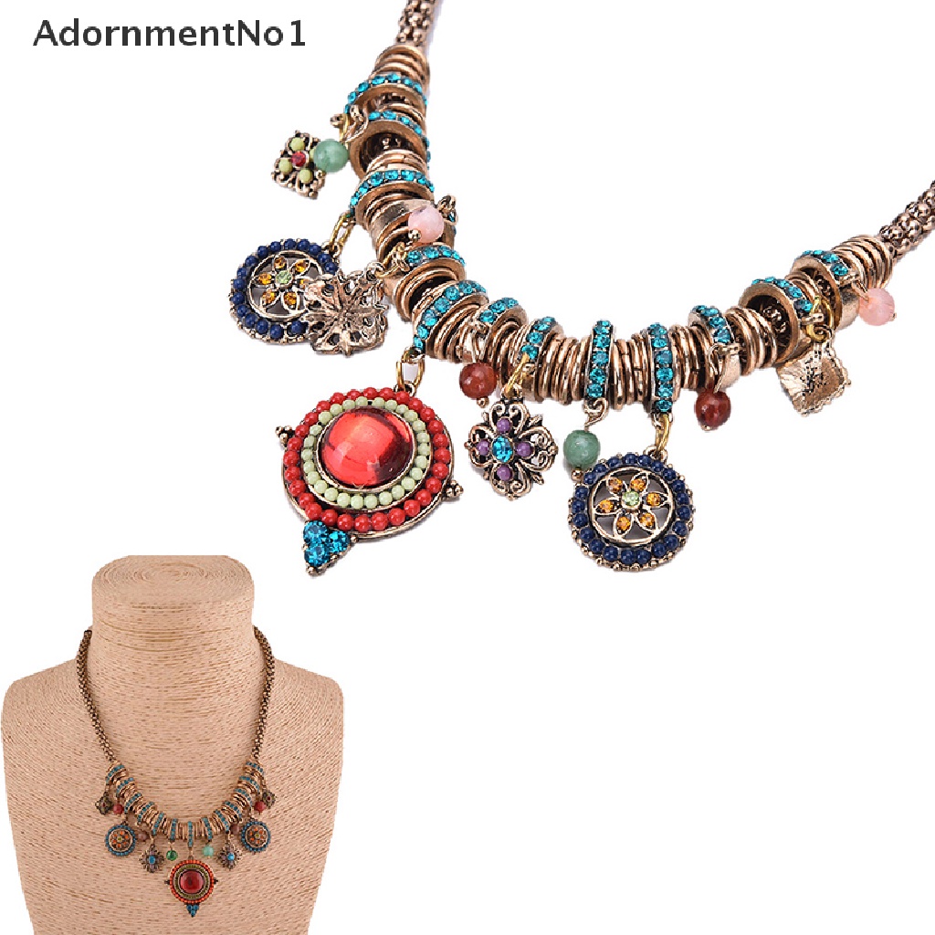 (AdornmentNo1) Kalung Rantai Dengan Liontin Rumbai Gaya Gypsy Etnik Tribal Turki Boho Untuk Wanita