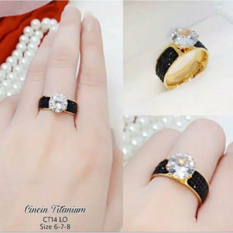 Perhiasan Cincin Titanium Permata terlaris N18052000