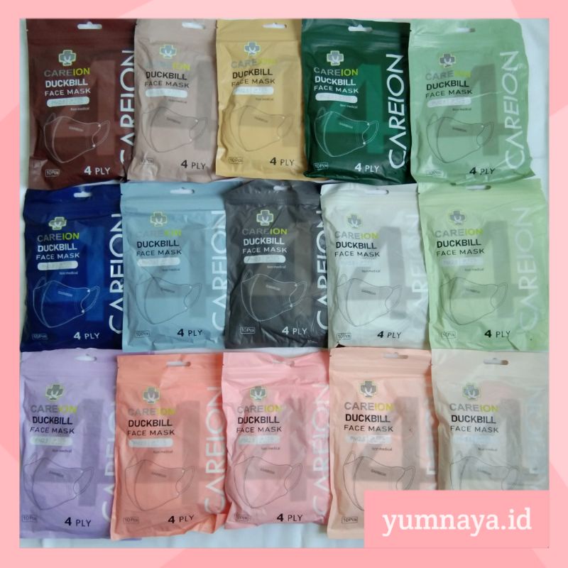 ❤ Masker Duckbill Careion 10pcs | Masker duckbil careion warna coklat | warna matcha green | warna c