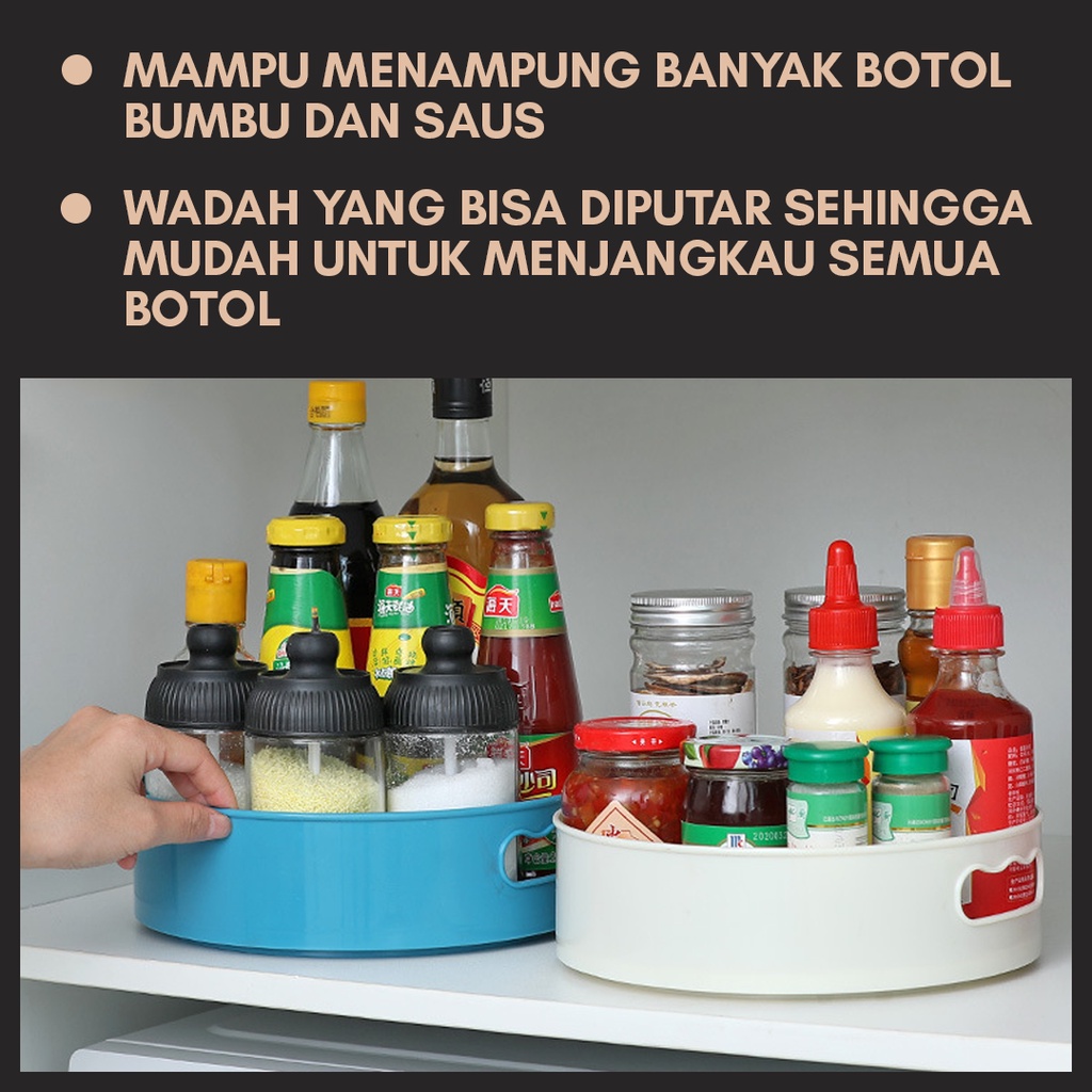 WADAH PENYIMPANAN PUTAR RAK BUMBU | RAK KOSMETIK | KERANJANG BUAH STORAGE BOX | ROTATING TRAY | SPINNING TRAY