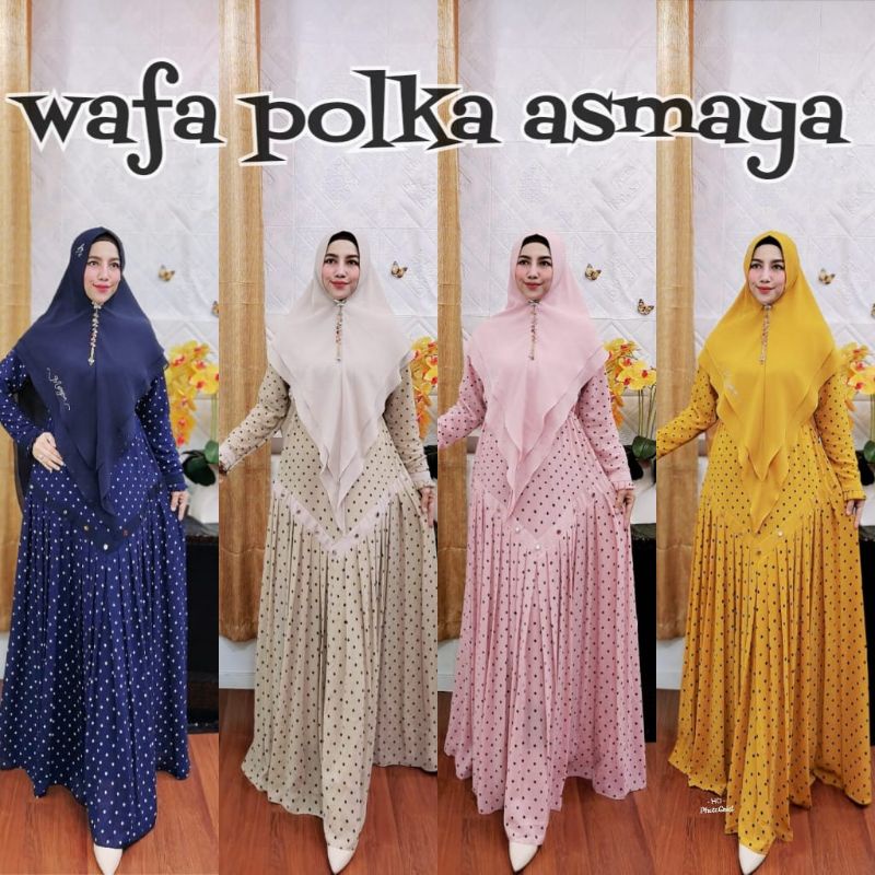 Ready syari Wafa polka new by brand azmaryam 4 warna