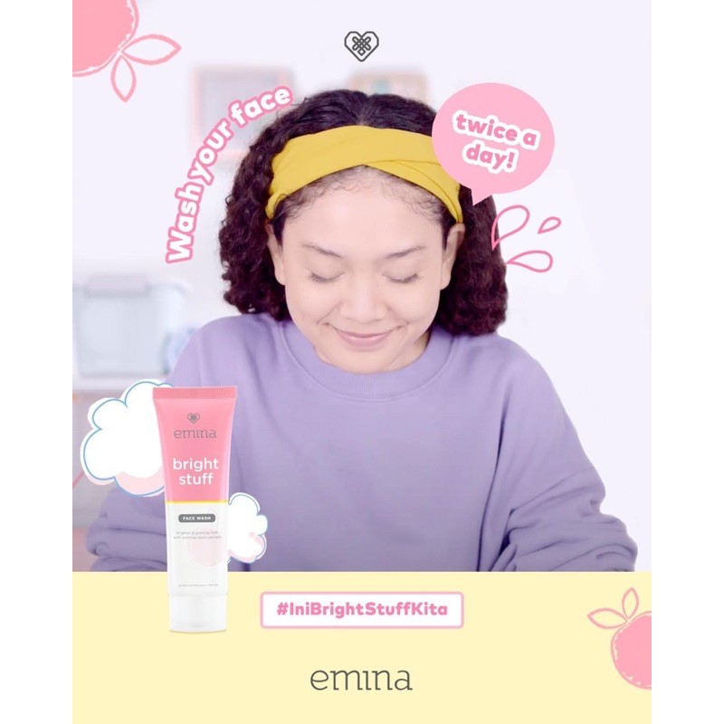 `ღ´ PHINKL `ღ´ ╰☆☆ 𝔢мιℕά ☆☆╮ Emina Bright Stuff Face Wash sabun cuci pemutih BESAR 100ml mencerahkan kulit