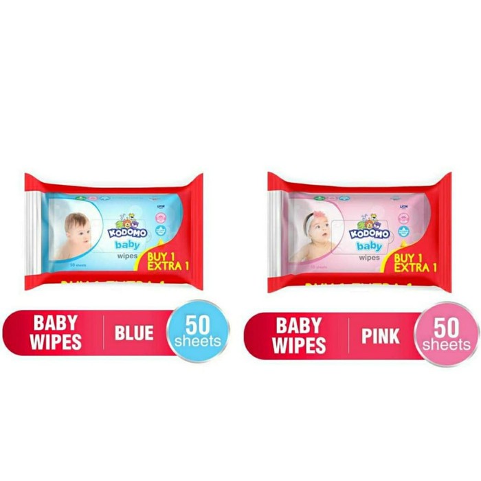 Kodomo Wet Wipes / Tisu Basah Baby 50's - Buy 1 Get 1