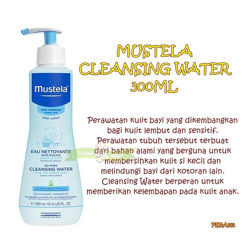 PERA151 MUSTELA CLEANSING WATER 300ML PEMBERSIH KULIT BAYI bln  3 2024