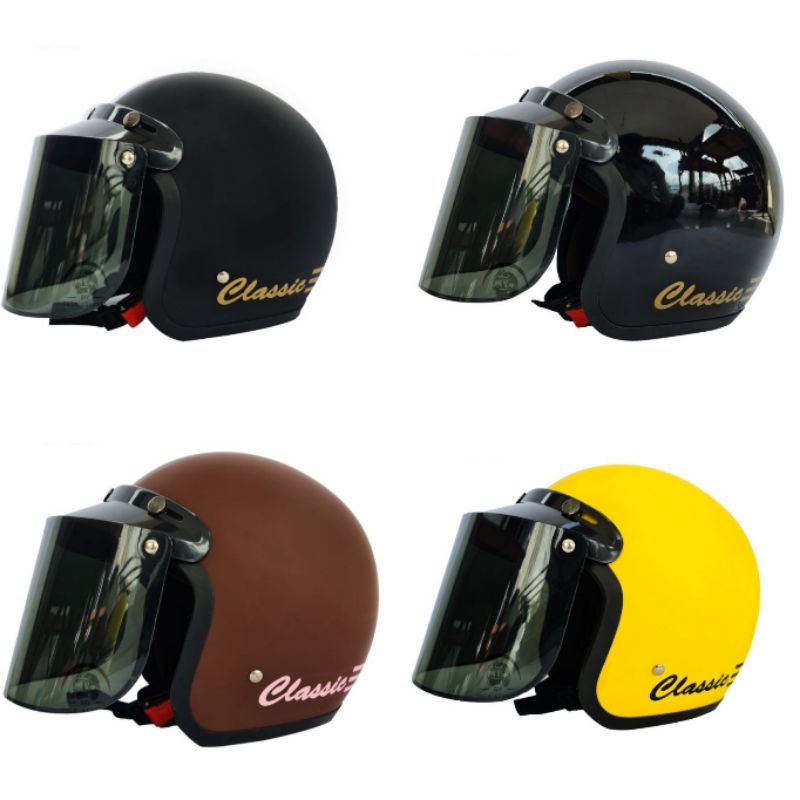 COD HELM BOGO DEWASA CLASIC GARIS  DEWASA POLOS GARIS KACA FLAT DATAR DAN KACA CEMBUNG-4