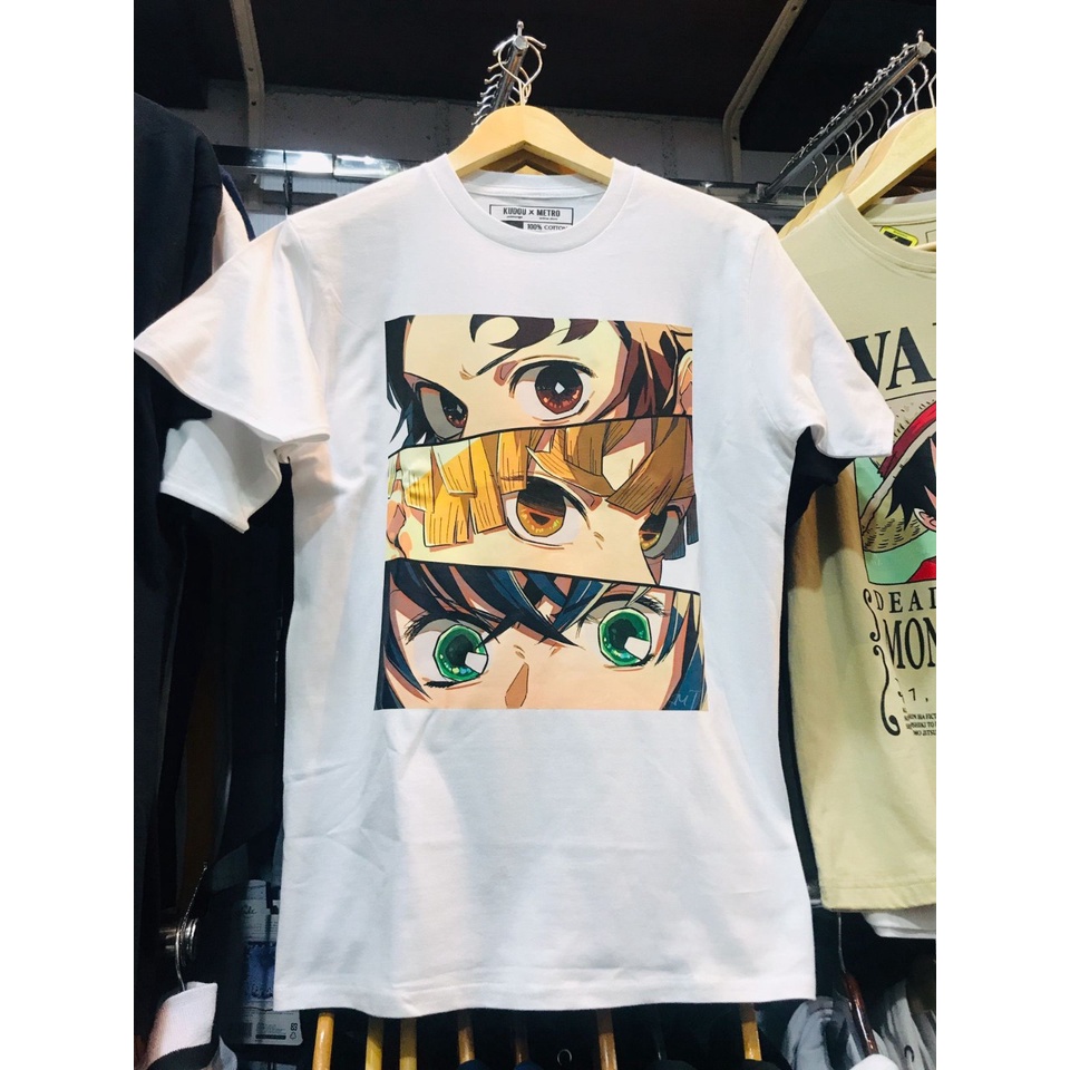 Tshirt Demon Slayer Eyes Kimetsu No Yaiba Tanjiro Kamado Zenitsu Agatsuma Hashibira Inosuke Premium Unisex