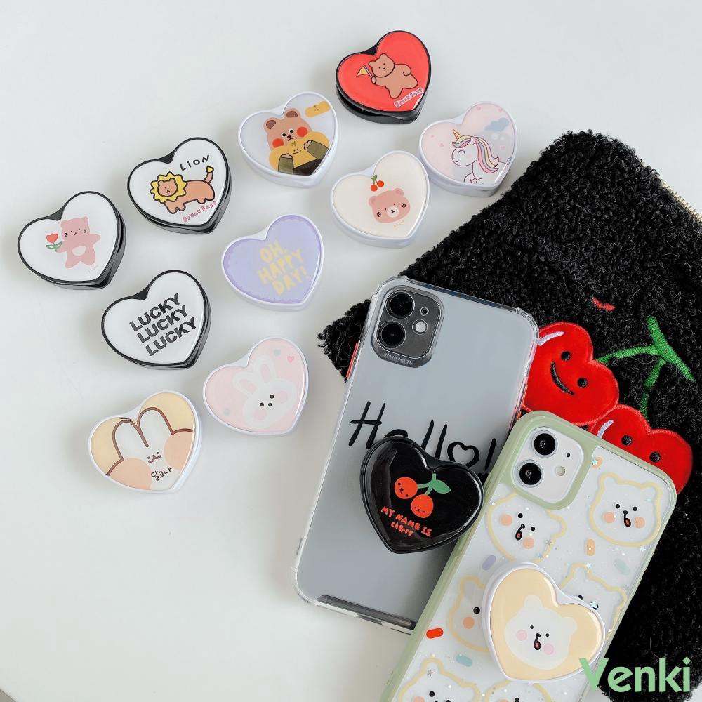 Popsocket Hp Bentuk Hati / Beruang / Ceri Model korea