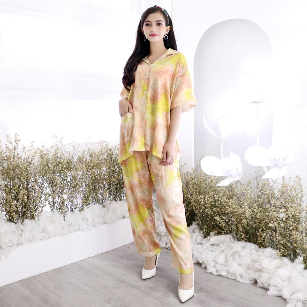 Piyama Tie Dye PP CP HP Yuki Bahan Rayon Piyama Jumbo