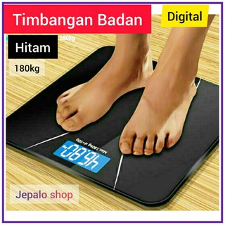 timbangan badan digital hitam 180kg 26x26 black polos jepalo shop makassar