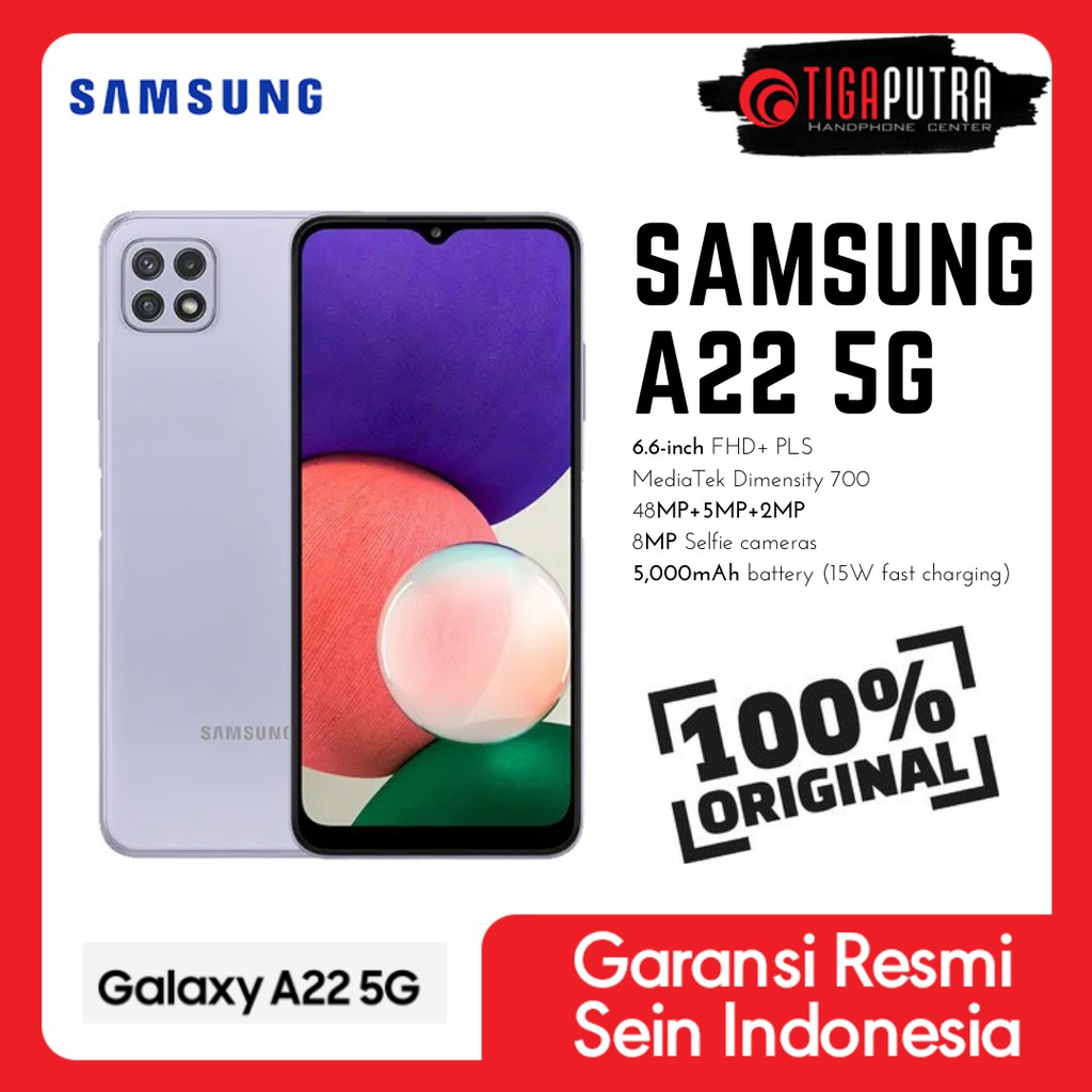 SAMSUNG GALAXY A22 - 5G (RAM 6GB, ROM 128GB, Fast charging 15W)