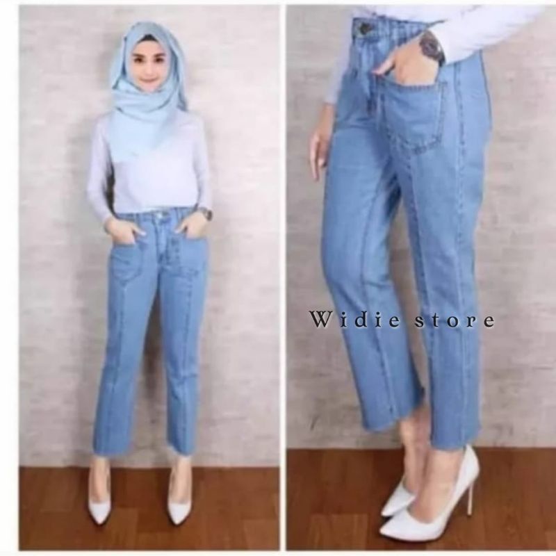 CELANA BOYFRIEND JEANS / BOYFRIEND JEANS KANTONG / CELANA JEANS BOYFRIEND SAKU DEPAN