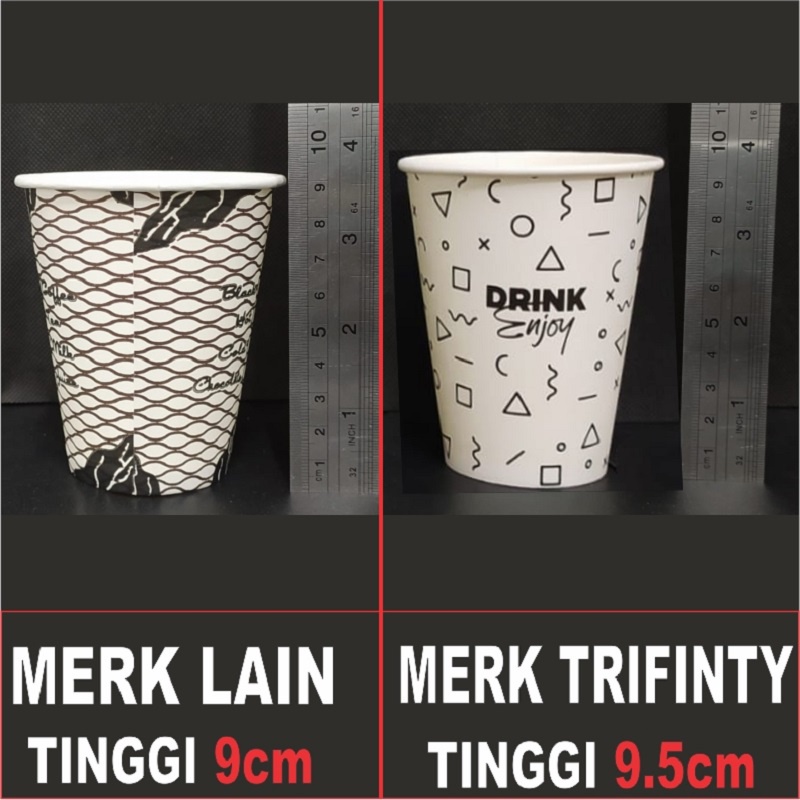 Paper Cup 8oz 4oz 120ml 8oz 240ml 12oz 360ml 16oz 480ml 22oz 660ml Dus Gelas Kertas Trifinity JsKrm