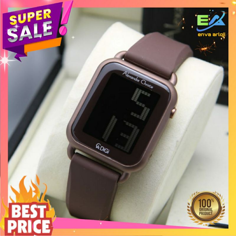 JAM TANGAN ALEXANDRE CHRISTIE WANITA ORIGINAL AC 9332 MURAH TERBARU ORI DIGITAL RUBBER GARANSI RESMI