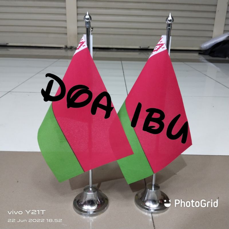 

best seller tiang stenlis meja+bendera BELARUS ready stock